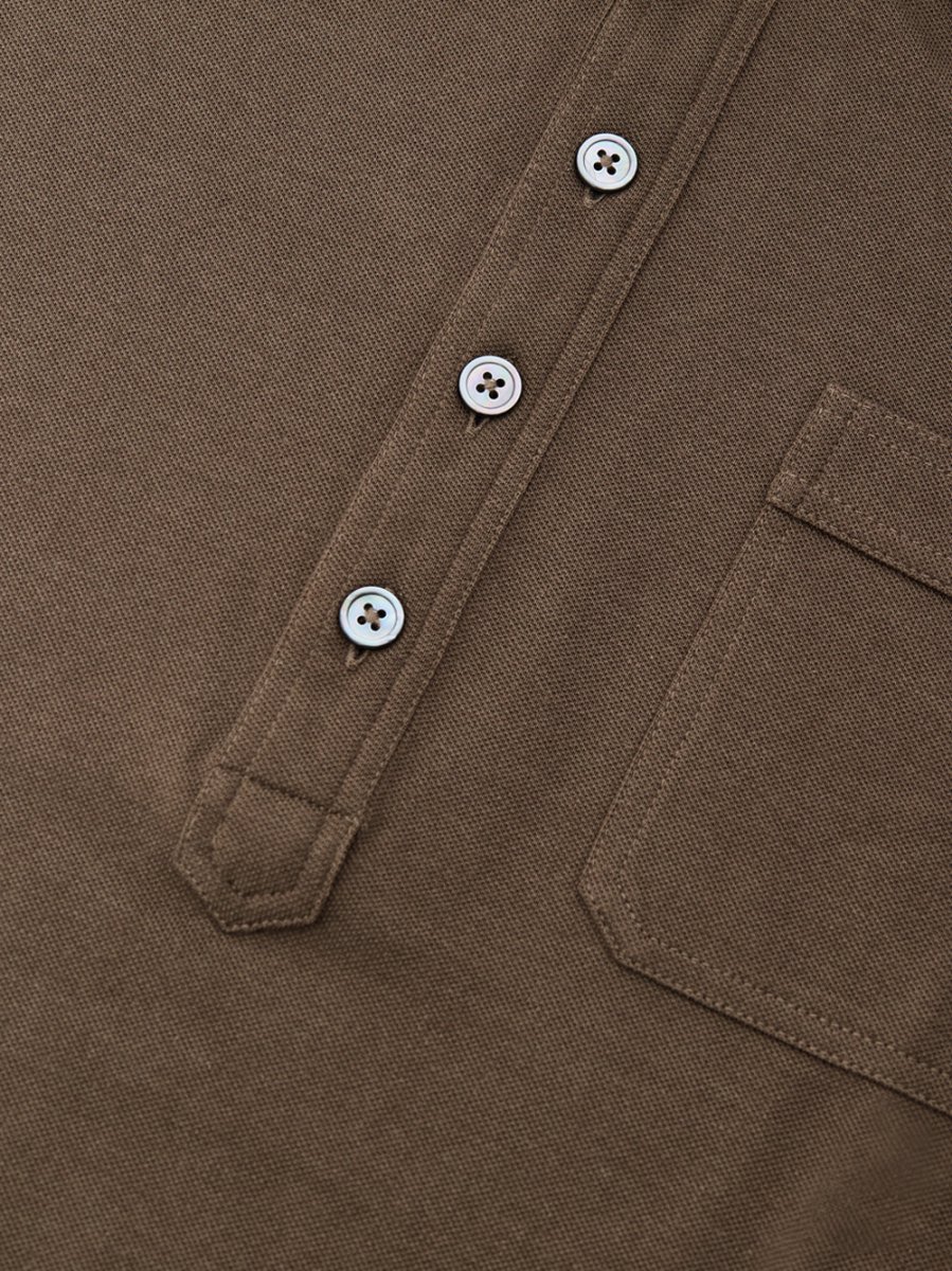 Polo in Cotone Piquet Marrone Tom Ford - immagine 4