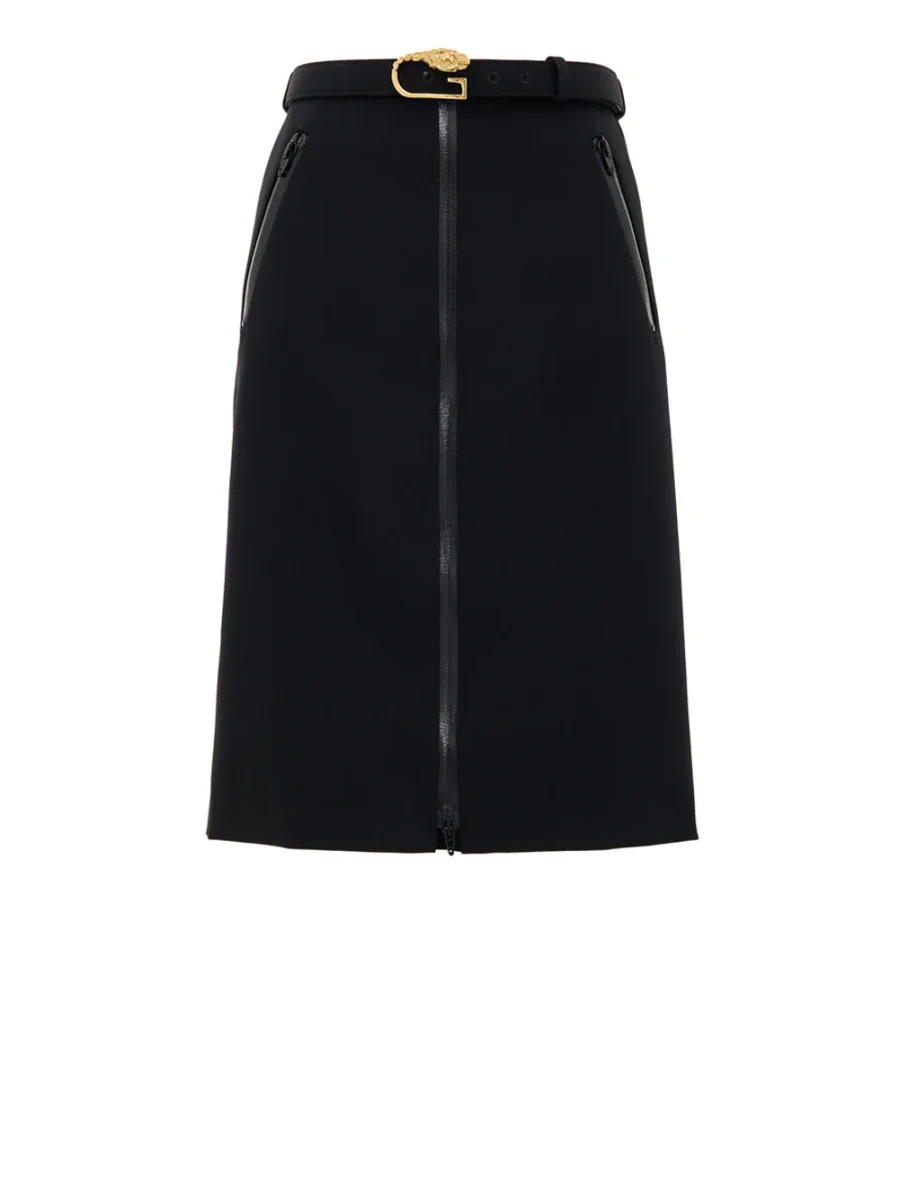 Gonna Nera con Zip e Cintura Gucci - immagine 2