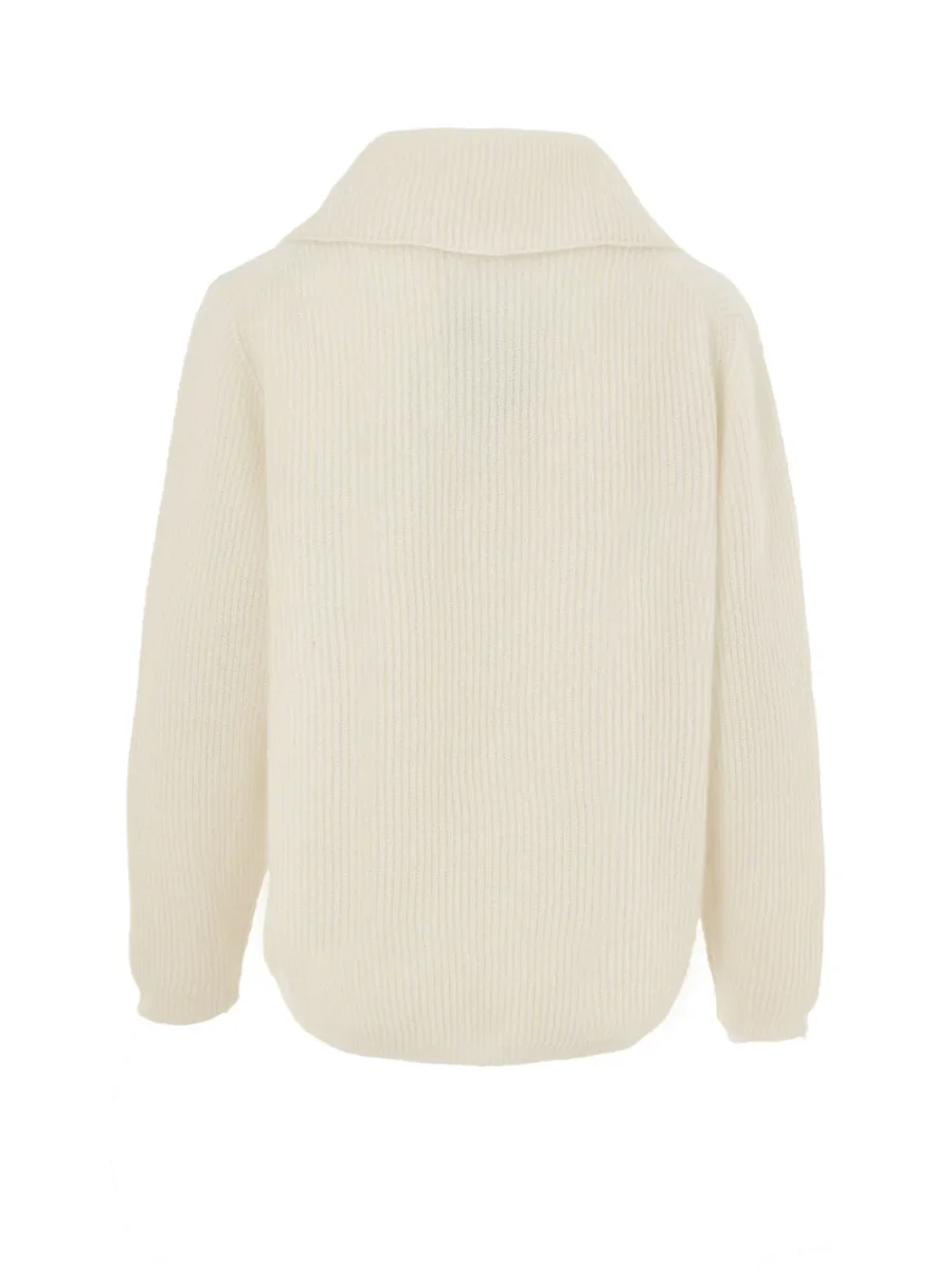 Maglia Collo Polo Bianca a Coste Inglesi Gran Sasso - immagine 3