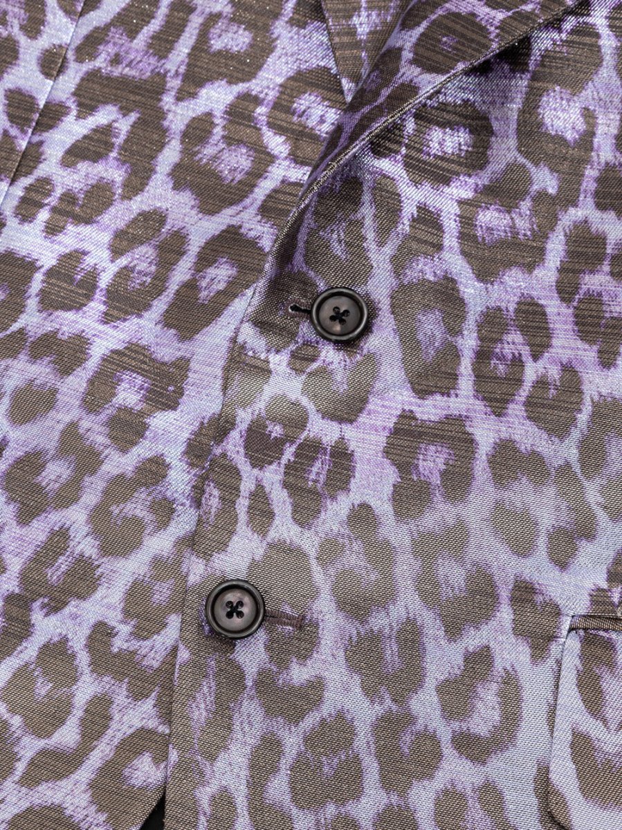 Tom Ford Giacca Monopetto Uomo - Maculata Viola e Nero - immagine 5