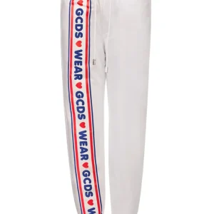 Pantalone Tuta Bianco con Logo GCDS