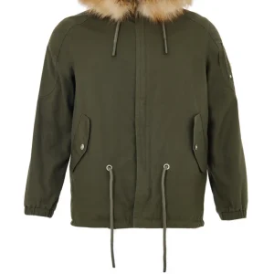 Parka Corto con Coulisse Verde Militare Moose Knuckles