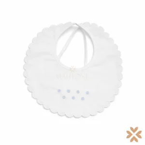 Bavetta con ricami cielo - Primodì Bebè