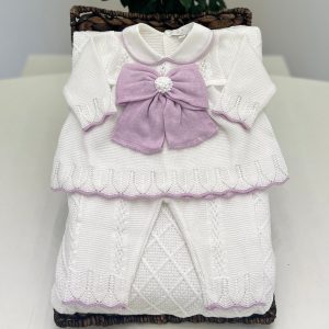 Primodì Bebe - Tutina spezzata fiocco lilla