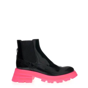 Stivaletti Chelsea Suola Rosa Fluo Alexander McQueen