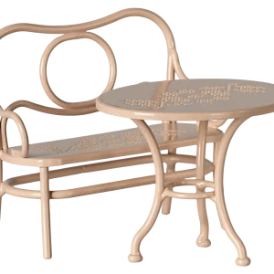 Set tavolo da caffè rosa chiaro