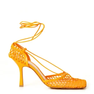 Pumps Stretch in Rete Arancione Bottega Veneta