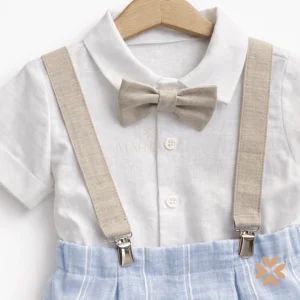 Completo in lino con bretelle - Teto e Tatta