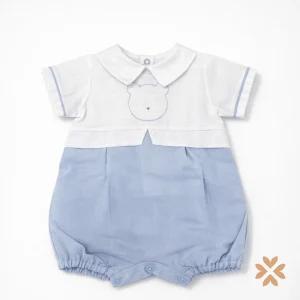 Pagliaccetto con orsetto ricamato - Teto e Tatta