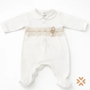 Tutina intera in cotone e macramè - Teto e Tatta