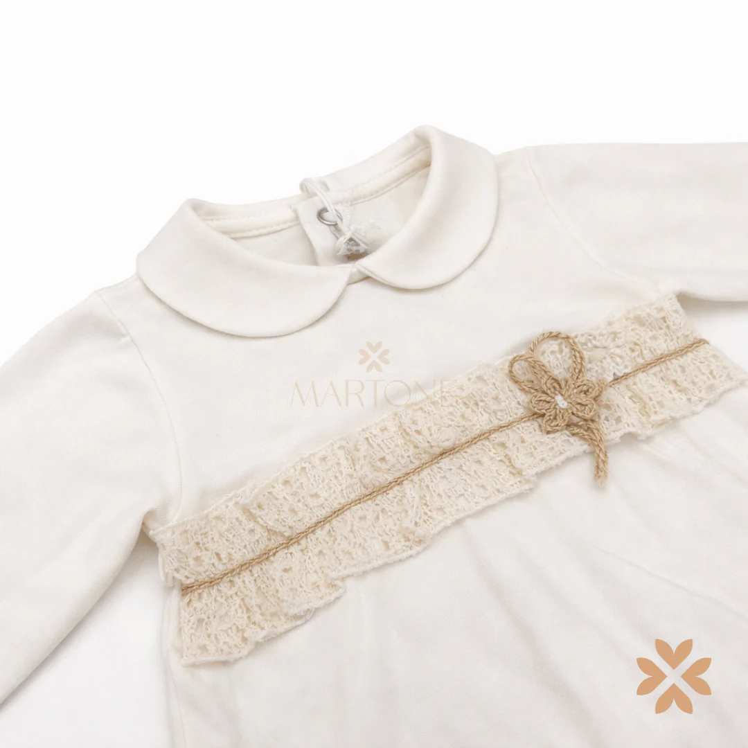 Tutina intera in cotone e macramè - Teto e Tatta - immagine 3