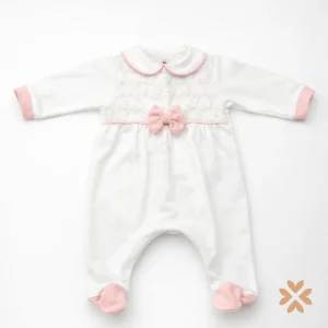 Tutina in cotone con pizzo macramè - Teto e Tatta