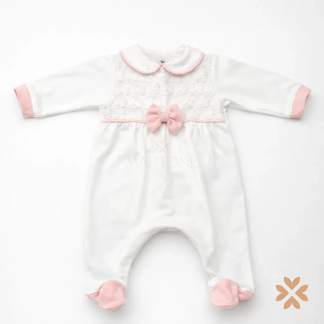 Tutina in cotone con pizzo macramè - Teto e Tatta