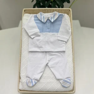 Tutina spezzata in cotone a righe - Teto e Tatta