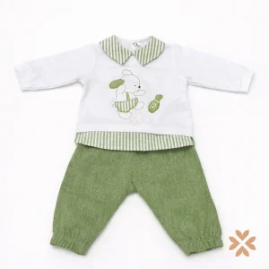 Tutina spezzata verde a righe - Teto e Tatta