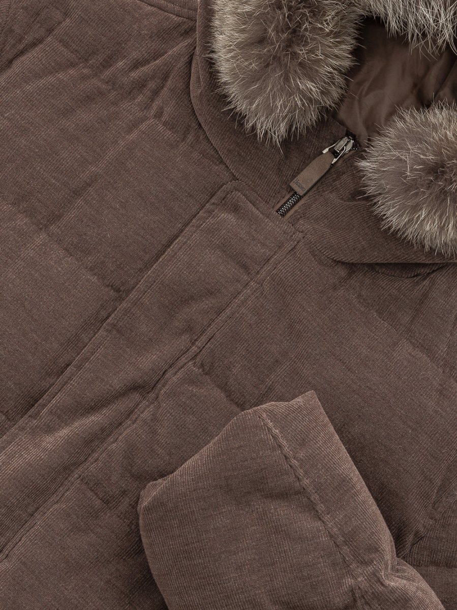 Bomber lungo con cappuccio e pelo rimovibile Herno - immagine 5