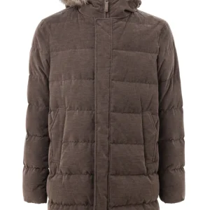 Bomber lungo con cappuccio e pelo rimovibile Herno