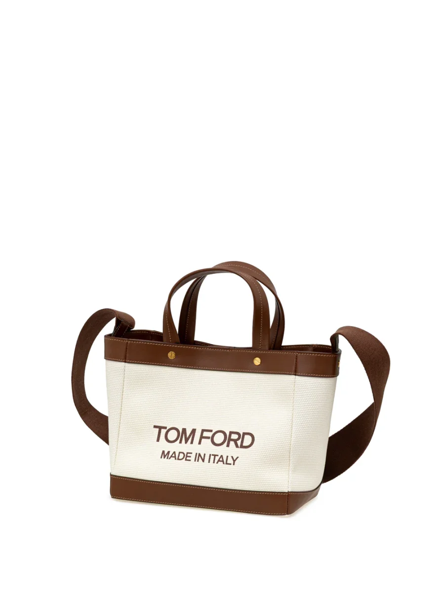 Borsa T-Screw Tote in Canvas Beige Tom Ford - immagine 3