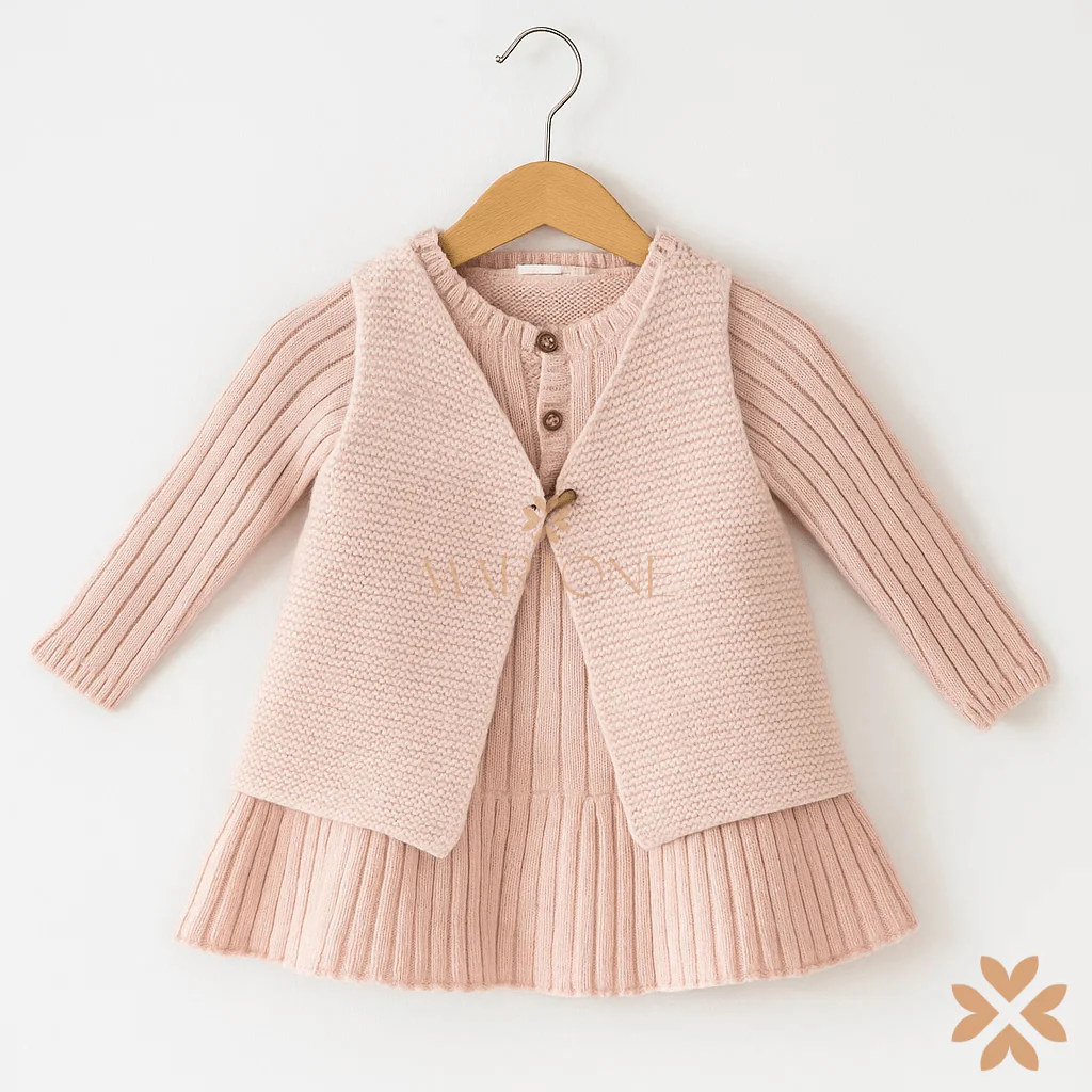 Abito con gilet in lana merino - Wedoble - immagine 2