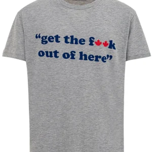 T-Shirt in Cotone con Stampa 'Get the f**k..' Dsquared2