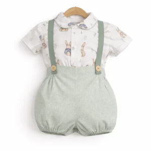 Completo coniglietti con bretelle - Yoedu