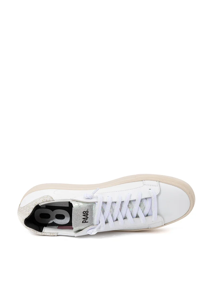 Sneakers Thea Piton in Pelle bianca P448. - immagine 5