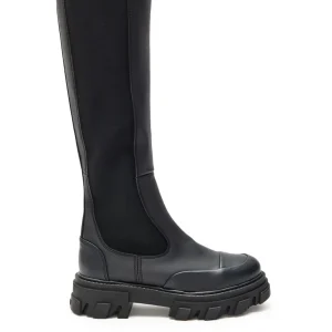 Stivali Alti Chelsea Knee-High in Nero